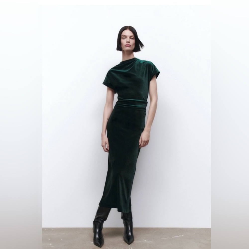 Zara Draped Velvet Dress